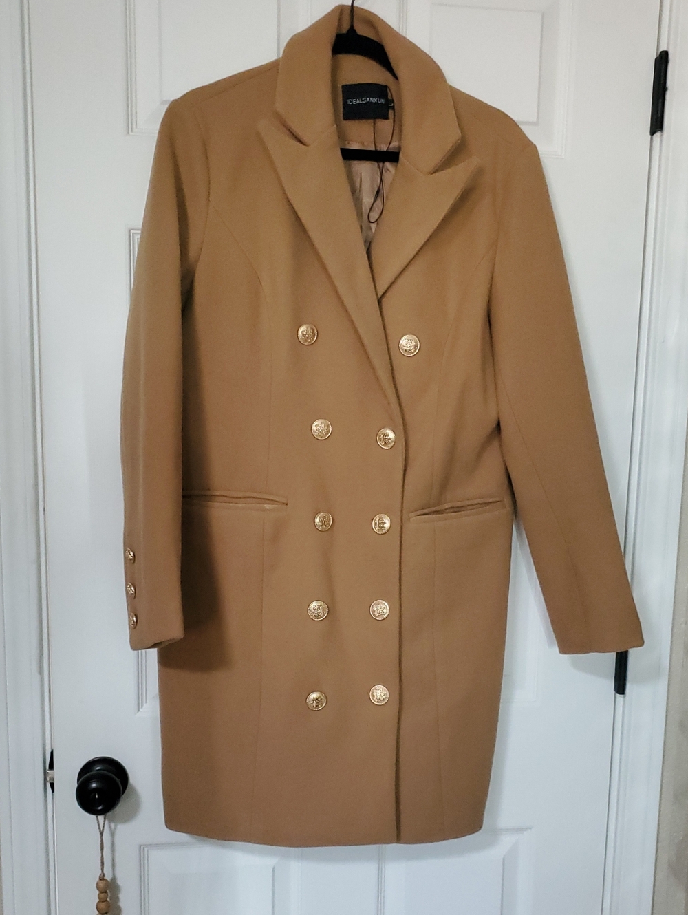 Ceilabrook Women's Double-Breasted Camel Coat